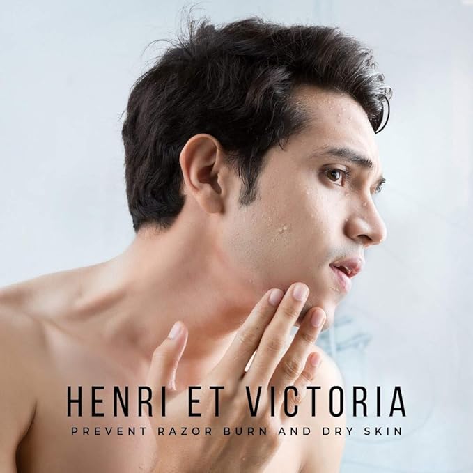HENRI ET VICTORIA After Shave Balm for Men | Post Shave Balm - | Made by Skilled Artisans | Prevents and Cures Razor Burns | 3,4 oz