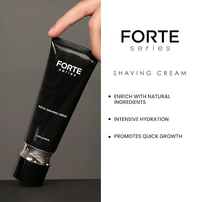 Forte Series Royal Shaving Cream, Premium Protective Barrier Cream, Non-Foaming Texture, Skin-Safe Glide, Anti-Irritating Formula, Black