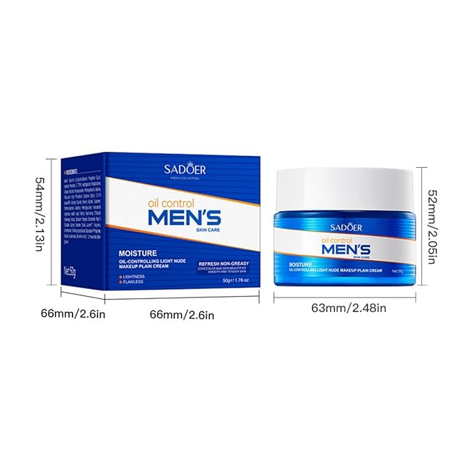 For Sadoer Men's Oil Control Facial Cream,Moisturizing Hydrating Soothing Face Creams Lotion,Face Moisturizers,Facial Skin Care Cream,Soothing Skin Makeup Cream,Brighten skin tone 50g 1.76 oz