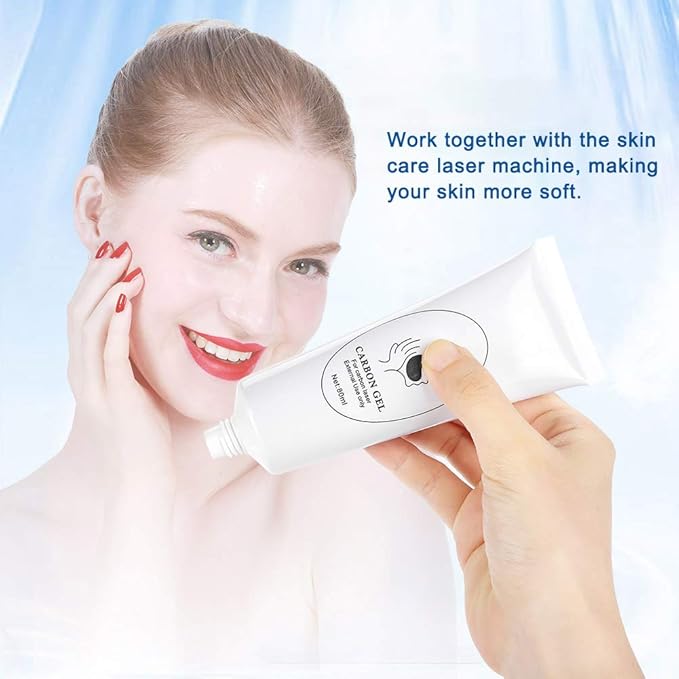 80ml Carbon Creme Gel, Peeling Facial Cream for Blackhead Removal & Skin Rejuvenation with Light Machine for Laser Skin Treatment & Deep Cleansing