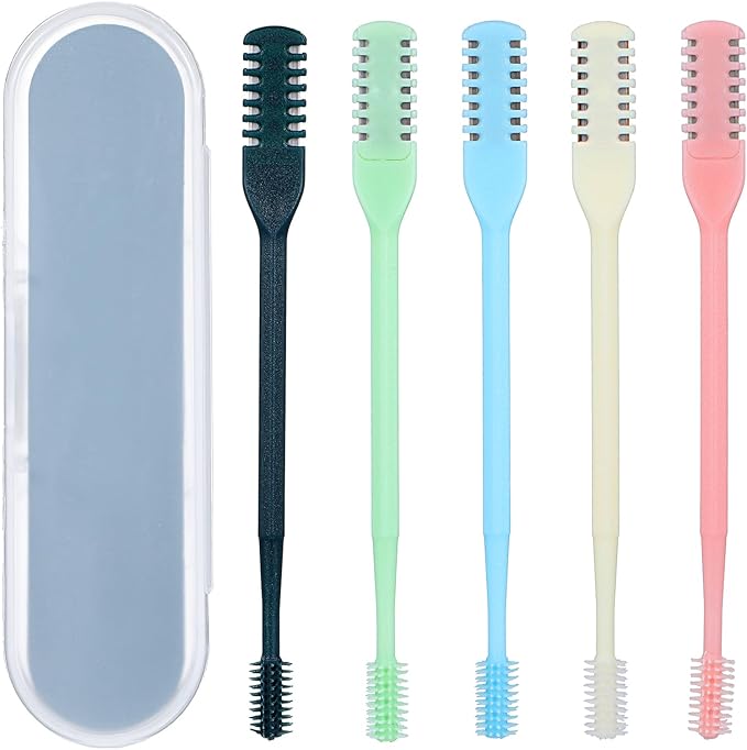 5Pcs Nasal Hair Cutter,Nose Hair Trimmer Manual,2-in-1 Nasal Hair Cutter Manual with Cleaning Brush,Upgrade Manual Nasal Hair Cutter,360° Rotating Nose Nasal Hair Trimmer Women Men,5 Colors