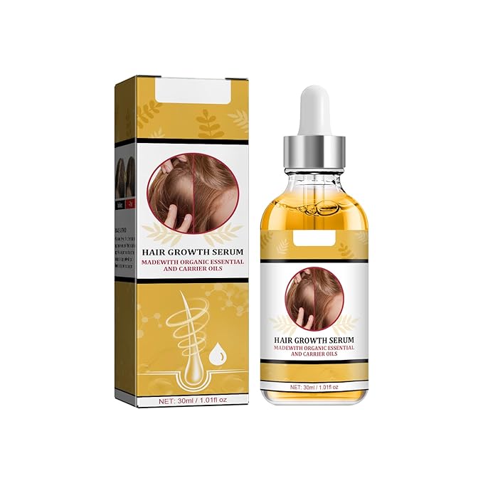 30ml Hair Growth Serum for Women & Men – Natural Plant-Based Formula with Ginseng & Ginger Oil to Reduce Hair Loss, Thicken Hair, and Stimulate New Growth