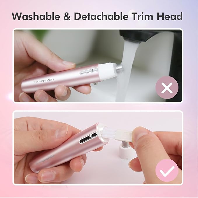 TOUCHBeauty Electric Ear and Nose Hair Trimmer for Women, Painless Round Tip for Sensitive Skin, Mini Portable Shaver with Travel Case, Easy Clean & Battery Powered, Perfect Christmas Day