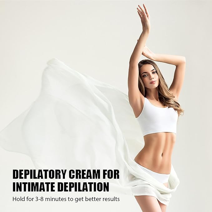 Hair Removal Cream for Men & Women, Depilatory Cream for Sensitive Skin & Intimate Areas with Vitamin E, Hair Removal for Body Legs Arms Underarms Bikini Fast Gentle and Soothing 3.4 FL.OZ