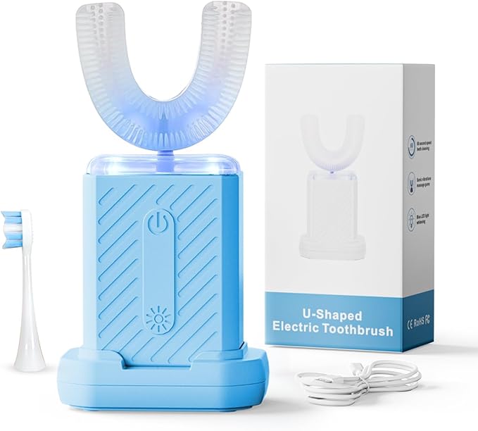 U-Shaped Electric Toothbrush, 4 Modes, 60-Second Clean, Magnetic Contact Charging, Travel-Friendly