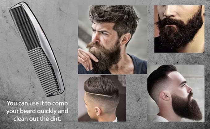 Favorict (12 Pack) Flexible Thin 5" Pocket Hair Comb Beard & Mustache Combs for Men's Hair Beard Mustache and Sideburns (Black)