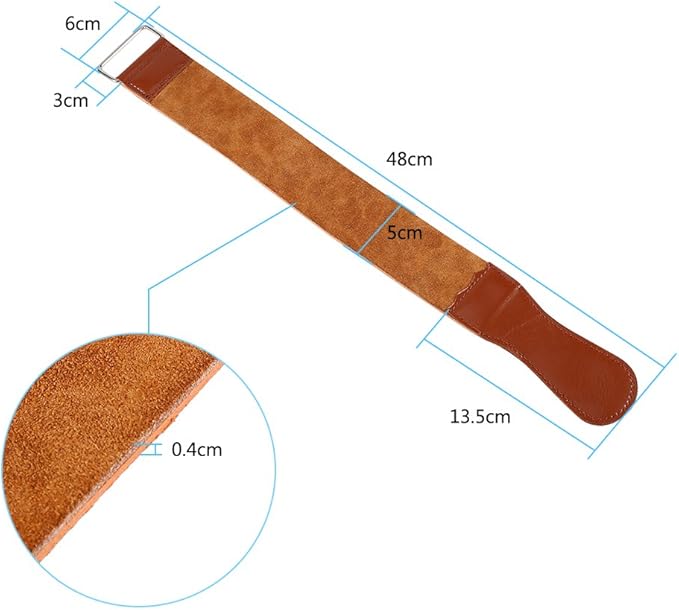 Leather Razor Shaving Strap, New Cow Leather Manual Strop Straight Barber Shaving Razor Sharpening Strap Tool Shave Sharpener Barber Hair Removal Sharpening Belt