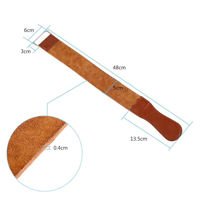 Barber Strop Leather, Leather Strop for Straight Sharpening and Smooth, Sharpening Strap, 8.5" Straight Strops Cow Strap Hair Removal Strops
