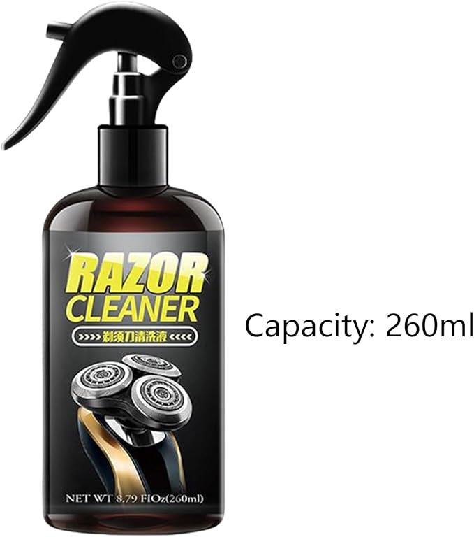 Razor Cleaner, Trimmer Cleaning Spray, with Brush, Electric Shaver Cleaner, 2025 New Electric Shaver Cleaning Solution, Clipper Lubricant Spray, with Odor Elimination Rust Prevention Performance