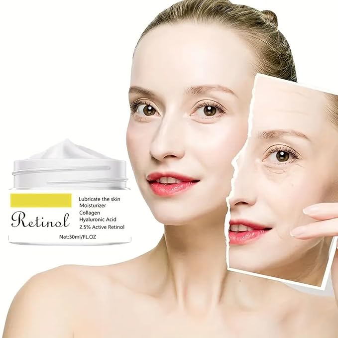Retinol Cream For Face,Retinol Face Cream With Hyaluronic Acid, Nourishing Anti-Wrinkle Repair Cream Skin Care Anti-Aging Retinol Moisturizer For All Skin Types,1.05Oz