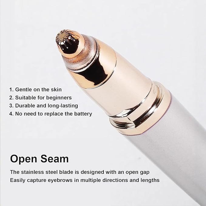 Eyebrow Trimmer,Electric Eyebrow Razor with Built-in LED Light,Rechargeable Eyebrow Remover for Women