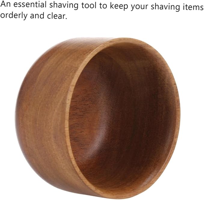 Angoily 3pcs Wooden Shaving Bowl for Men Facial Cleansing Shave Soap Bowl Home Bathroom Accessory
