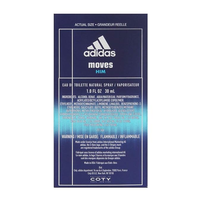 Adidas Move for Him Eau De Toilette/Natural Spray/vaporisateur 1 Fl Oz/30 Ml