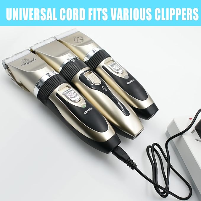 Universal Hair Clipper Charger Cord, Replacement Charger Cable Compatible with Various Dog Clippers,Fit oneisall Dog Clippers,Fit SUPRENT Hair Clippers etc, 5V Power Adapter Charging Line