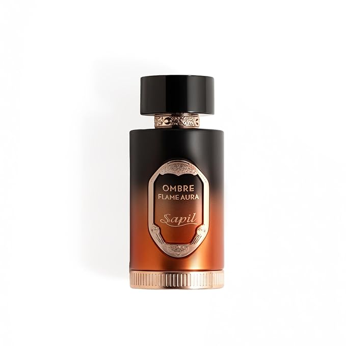 Sapil Ombre Flame Aura Eau de Parfum – Long Lasting Unisex Spicy Woody Perfume | Cardamom, Oud & Amber Notes | Warm Smoky Signature Fragrance | 3.4 oz / 100ml