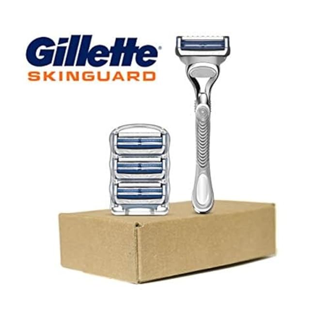 Gillette SkinGuard Razors, 1 Gillette Razor, 4 Razor Blade Refills, Designed for Men with Skin Irritation, Razor Bumps, and Sensitive Skin