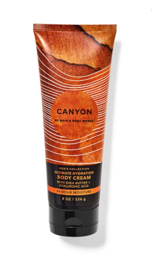 White Barn - Bath & Body Works - Men's Collection - 3 Piece Bundle - Spray - Body Cream - Shower Gel and Diamond Soap Soap (Canyon), Beige