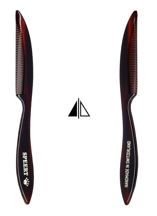 #95 Handmade Narrow Tooth Mustache Beard Comb Small Tortoise Havana Acetate Thick Coarse Fine Short Pocket Sized Facial Hair Grooming Tangle Free Beard Straightener Growth Care Styling Wet Comb