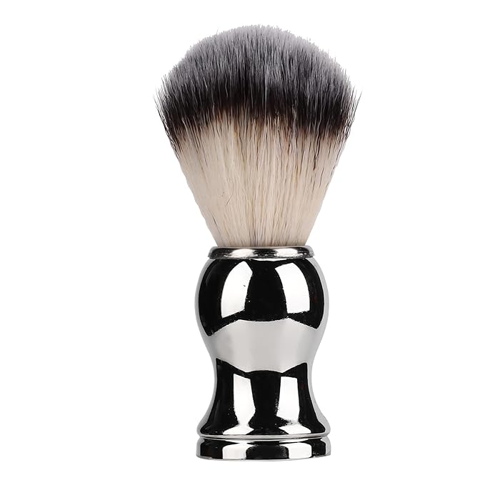 Premium Men's Shaving Brush, Soft fibers Strong Cleaning Force, Silver Plated Handle, Home Salon Use