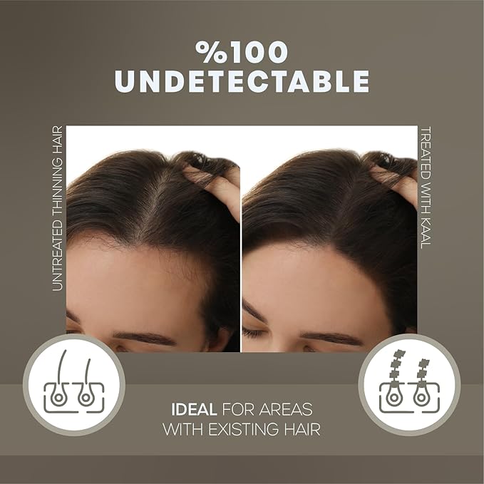 KAAL Hair Fiber for Thinning Hair, Instantly Transforms Your Hair Loss, User-Friendly Styling Powder for Men & Women, Suitable for All Hair Types, Natural Looking, Long Lasting, 0.97 oz, Gray