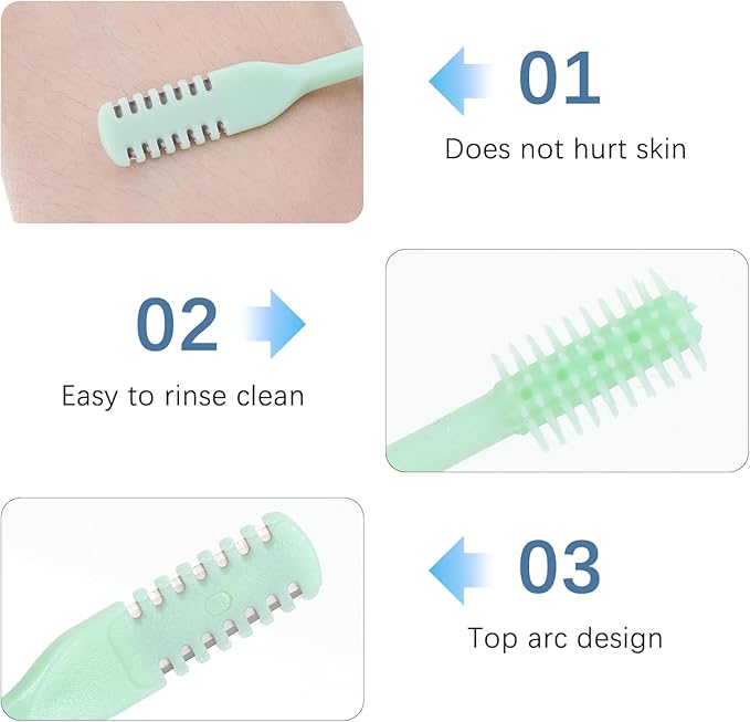 Bremorou Nose Hair Trimmer 3 Pcs Double Sided Knife Cutter 2-in-1 Nose Manual Trimmer 360° Rotating Nasal Hair Razor Portable Cutter Clippers for Men Women (Green)