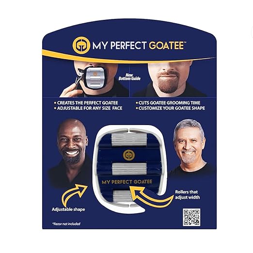 Goatee Shaper Template - Beard Shaping Tool & Guide for Men - Adjustable Goatee Trimming Stencil for Perfect Symmetrical Goatee Every Time | My Perfect Goatee