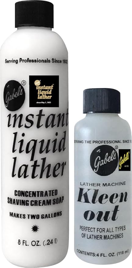8oz Concentrated Gabel's shaving soap (1) for Lather Machine and Kleen out 4oz (1) Authentic Manufacturer Direct has Logo label and protection sealed.
