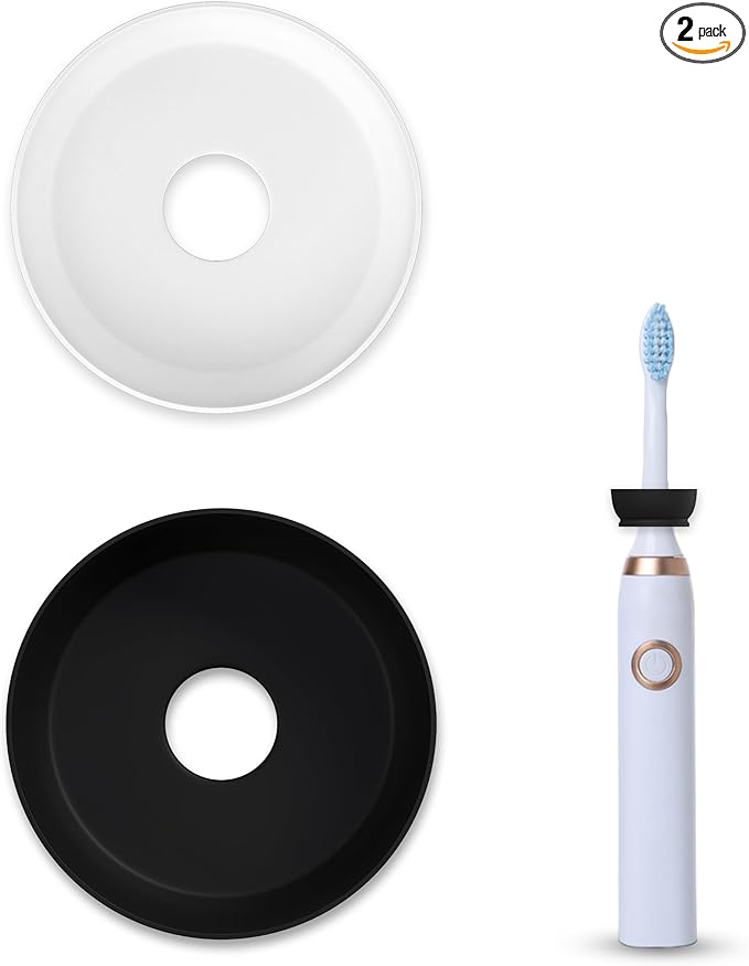 The Drip Dodger Electric Toothbrush Drip Guard (Pack of 2) – Adjustable Silicone Ring to Keep Charging Base Clean – Fits Oral-B, Sonicare & More – Dishwasher-Safe - Stops Paste & Water Mess