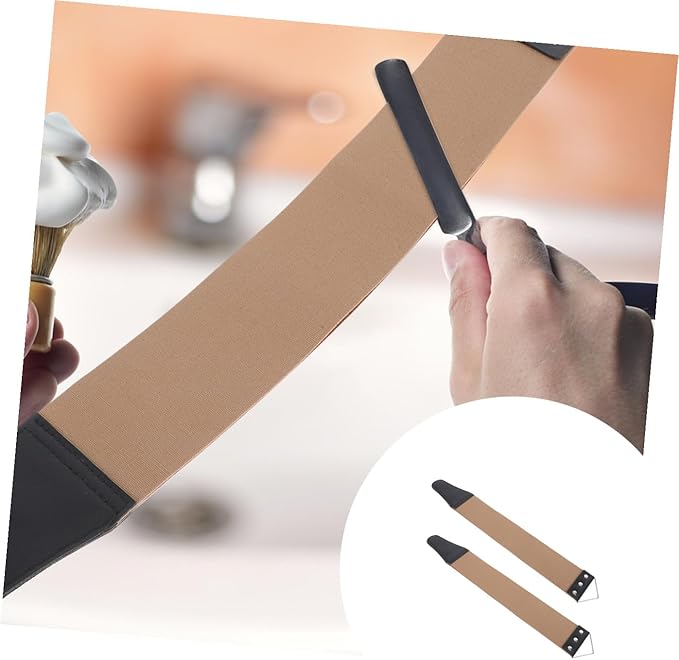 OUNONA Double-Sided Leather Razor Strop 2pcs Manual Shaving Tool for Home Use Random Color Razor Sharpening Strap for Straight and Barber Supplies