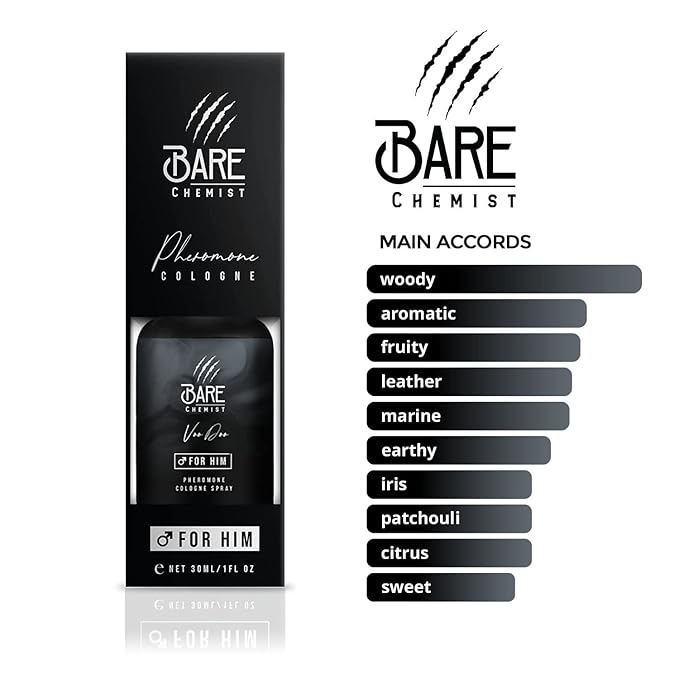 Voodoo Pheromone Cologne for Him - [Long Lasting Formula] Pheromone Perfume Oil Spray for Men 1oz. - Spice, Wood, Amber