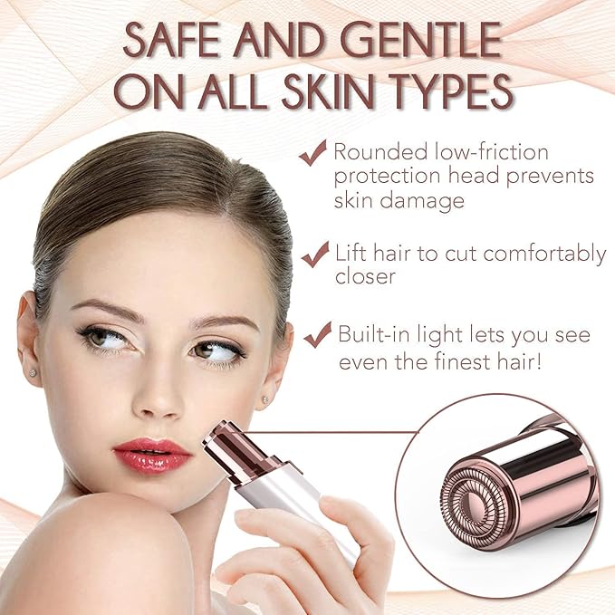 Facial Hair Removal for Women, Gurelax Electric Face Shaver, Painless Facial Hair Remover, Rechargeable Hair Removal Device for Lip, Chin with a Velvet Bag
