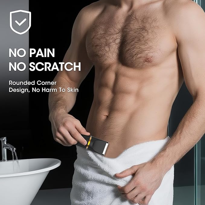 Manscape Body Hair Trimmer for Men: Pubic Hair Trimmer, 3 in 1 Versatile Electric Shaver for Groin,Face,Beard,Nose,Waterproof Body Groomer with Ceramic Blades, Mens Gifts