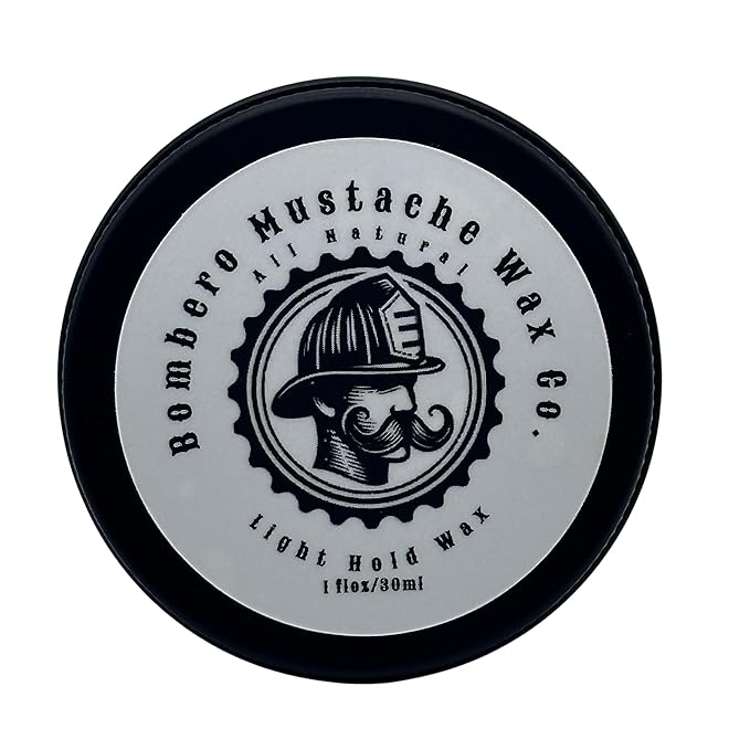 Mustache Wax Light hold - Bombero Mustache Wax Co. - Easy Application, Restyleable, lasting hold - Most Advanced All Natural Formula Holds up to Hard Work and Exercise - 1 OZ tin (Mint)
