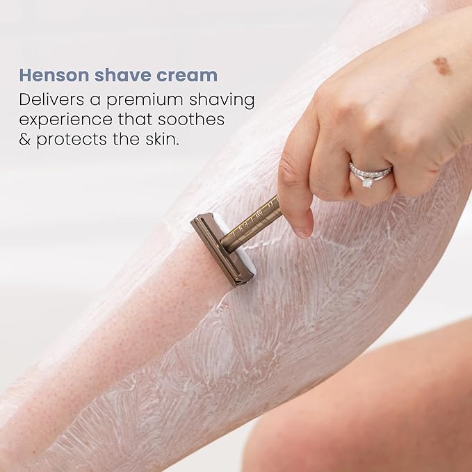 Henson Shaving Shave Cream For Men and Women - Formulated Safe For Sensitive Skin - Rich, Nourishing Lather That Protects Against Irritation, Cuts, Razor Burns - 3.4 fl oz