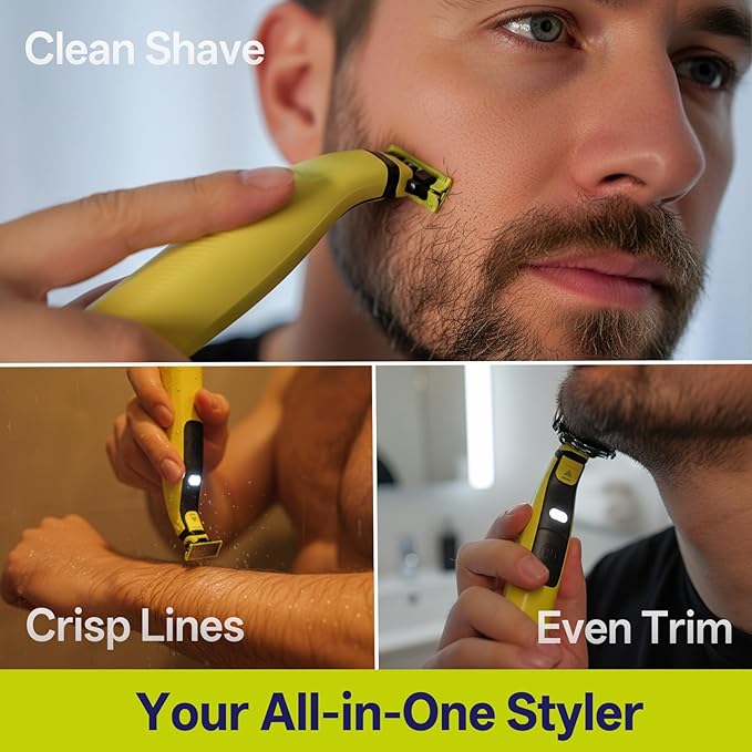 Men’s 3-in-1 Grooming Kit, Electric Shaver with LED Light, USB-C Rechargeable, IPX6 Wet/Dry Body & Groin Groomer, Nose Trimmer Head, Detail Trimmer Head, 1–6mm Guide Combs, Body Comb, Travel Bag
