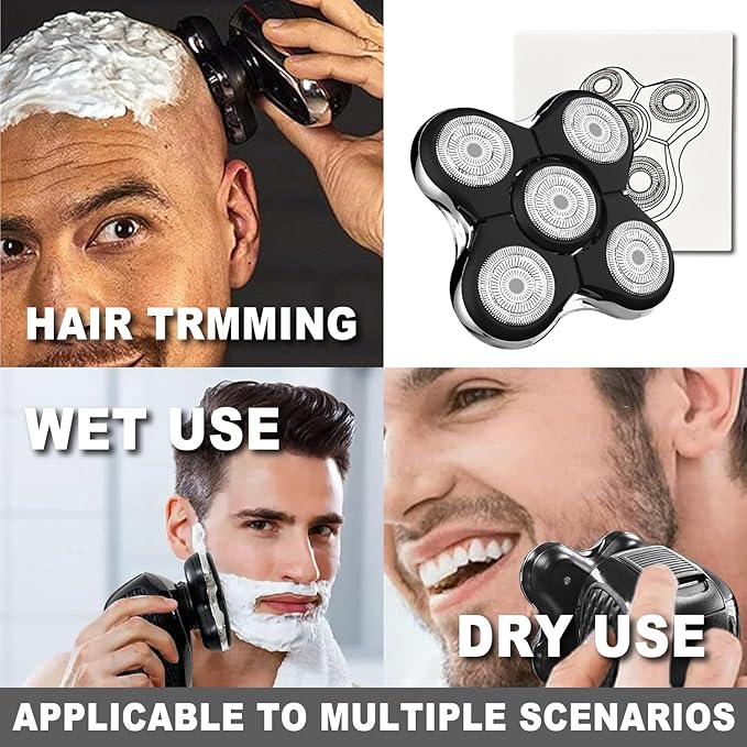 Shaver Replacment Heads Pro Head Shaver Replacement Blades Compatible with Re-ming-ton Balder Pro Head Shaver Model XR7000 precision electric razor replacement heads for bald men (3 PACKS)
