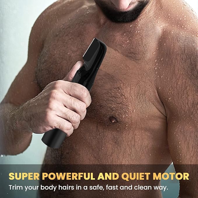 Body Trimmer for Men, Includes 2 Quick Change Trimmer Heads Electric Body Groomer Shavers