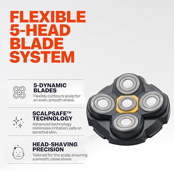 Pro Head Shaver Replacement Blades Compatible with Microtouch Titanium Head Shaver,Precision Electric Shaving for Bald Men. (4 Pack)