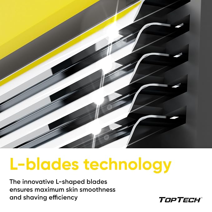 TopTech ULTRA 5 Razors for Men - Replaceable Cartridges for Manual Shaving Razor, 5 Blades Technology Refills - 8 Count Pack - Fits Gillette Fusion - Soft Shave & Sharp - Cost-effective Refill