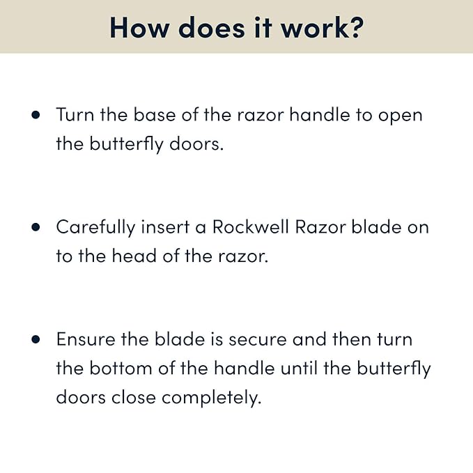 Rockwell Razors R1 Double Edge Safety Razor in White Chrome. Beginner-Friendly for a Smooth, Comfortable Shave. Twist-To-Open handle for Easy Blade Loading. Includes 5 Recyclable Safety Razor Blades.