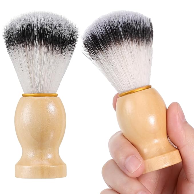 2pcs Men Beard Brush: Gentle Beard Care Soft Bristles Brush With Ergonomic Handle For Precise Grooming - Daily Travel Use