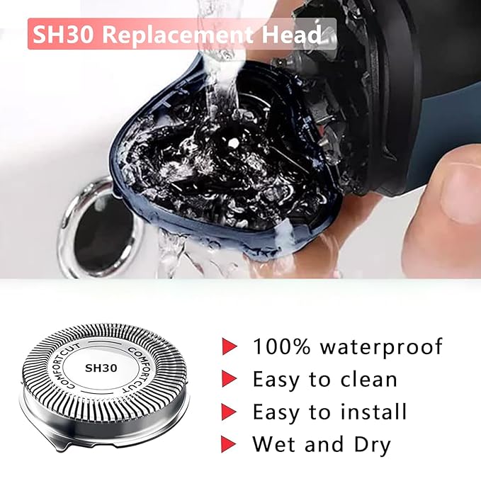 SH30 Replacement Heads Compatible with Philips Norelco Series 3000, 2000, 1000 and S738 Electric Shavers, Durableing Sharp for Philips Norelco Series 2000 Replacement Blades[6 Pack]