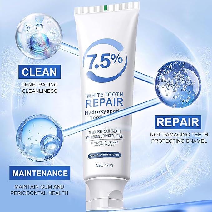 2 PCS Hydroxyapatite Toothpastes for Enamel Protection and Tooth Strengthening,Fresh Mint Flavor,Daily Use for Oral Care