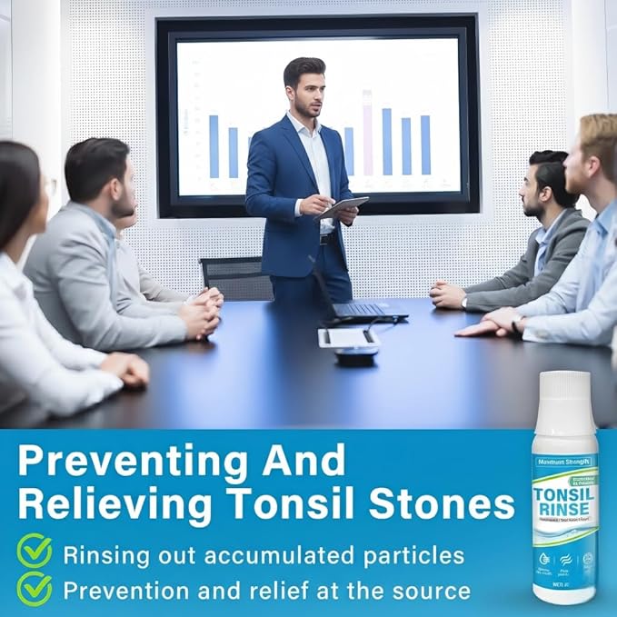 Tonsil Stone Mouthwash, Alcohol-Free Oral Rinse for Tonsil Stone Removal & Prevention, Deep Cleansing Bad Breath Treatment, Fresh Mint Flavor