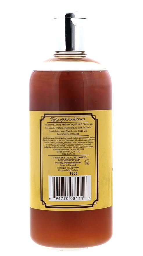 Taylor of Old Bond Street Sandalwood Moisturizing Bath and Shower Gel, 500 ml