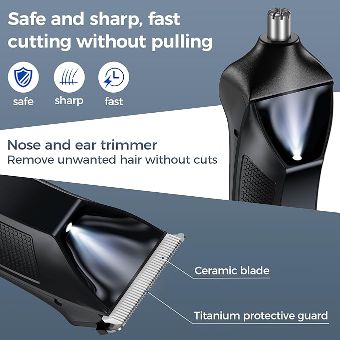 Manscape Body Hair Trimmer for Men, 3-in-1 IPX7 Waterproof Groin & Ball Shaver, Electric Razor Mens Grooming Kit, Rechargeable Cordless with SkinSafe Ceramic Blade & Nose Hair Attachment
