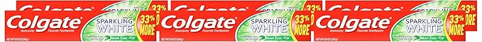 Colgate Sparkling White Whitening Toothpaste, Mint - 8 ounce (6 Pack)