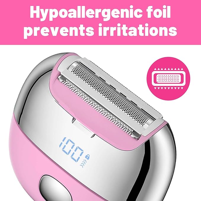 Bikini Trimmer for Women, Pain-Free Intimate Area Hair Removal Device | IPX6 Full‑Body Washable USB-C Rechargeable,Replaceable Blade| Electric Razors for Women, Electric Lady Shaver