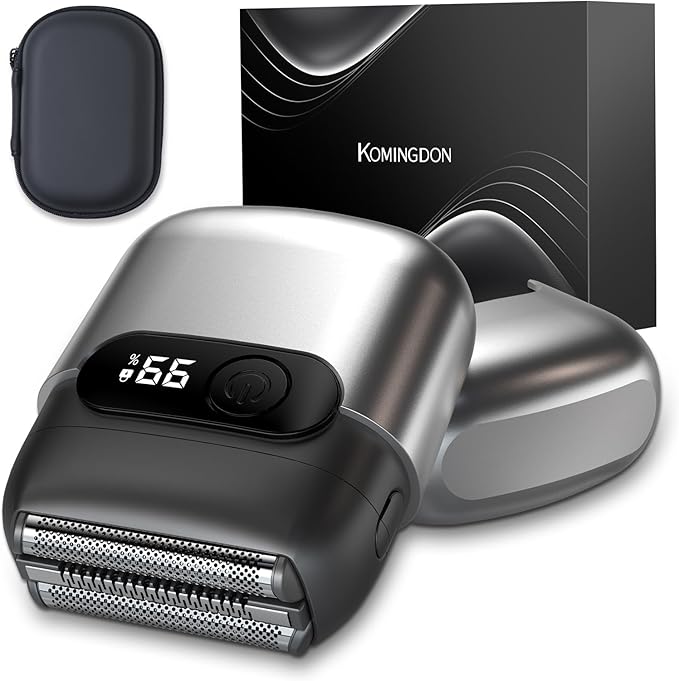 Electric Foil Shavers for Men,Mini Electric Razor with Storage Bag,3 Floating Blades,Portable mini Shaver,IPX7 Waterproof,Wet Dry Face Razor,USB-C (Silver)