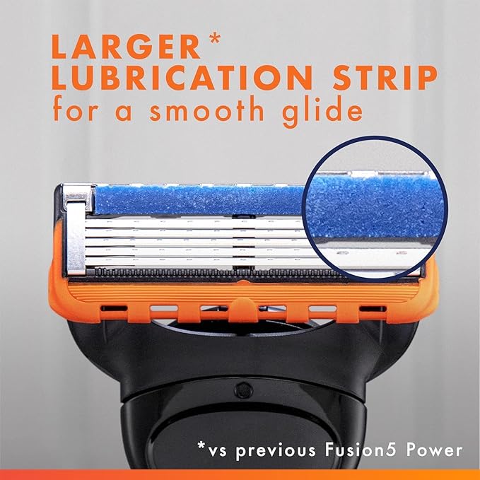 Gillette Fusion5 Power Razor Refills for Men, 6 Razor Cartridges, Larger Lubrication Strip, Precision Trimmer, 5-Blade Razor Blades for Close Shave, Holiday Gifts for Men